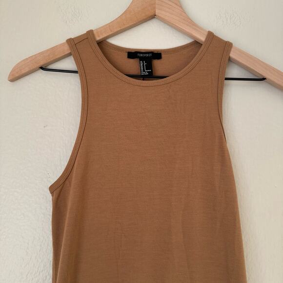 Forever 21 Women's Brown Sleeveless Midi Dress Racerback Casual Size Small - Picture 2 of 6